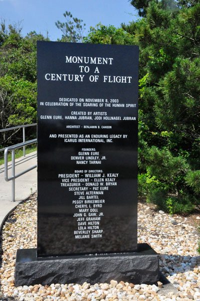 Monument to a Century of flight dedication stone